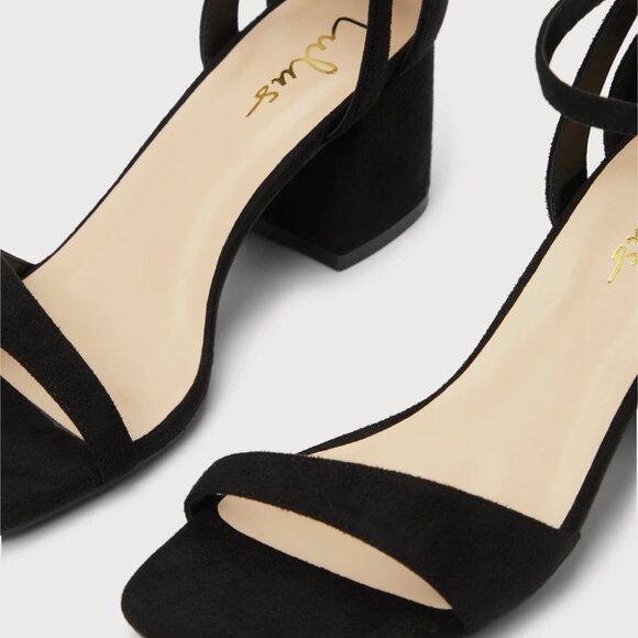 Danielia Black Suede Ankle Strap High Heel Sandals/NIB/10 - Picture 5 of 16